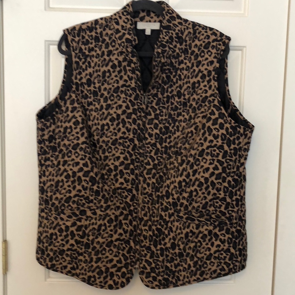 Talbots Plus Size 2X Vest Animal Print